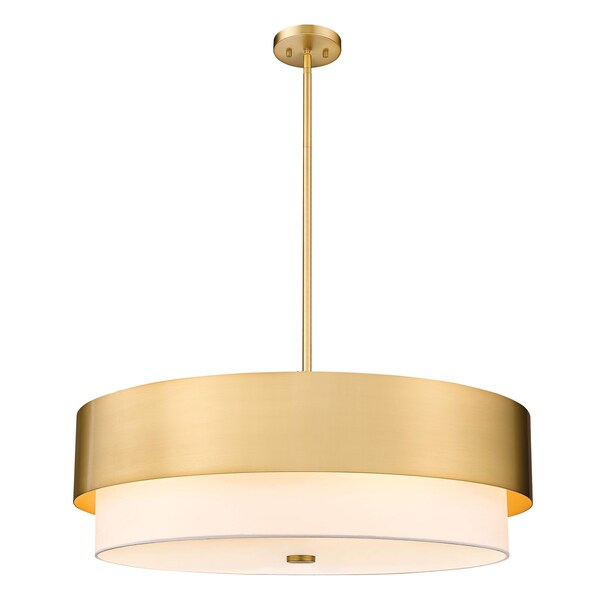 Z-Lite Counterpoint Chandelier, 6-Light, 31.5 In.W x 40.5 In.H, Modern Gold/White 495P32-MGLD - main
